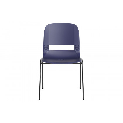 BLNK HERCULES Series Ergonomic Shell Stack Chair - Powder-Navy/Black, 16"H Seat
