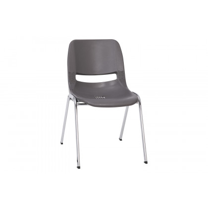 BLNK HERCULES Series Ergonomic Shell Stack Chair - Gray/Chrome, 18"H Seat