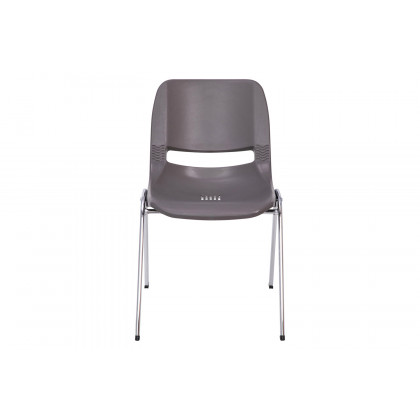 BLNK HERCULES Series Ergonomic Shell Stack Chair - Gray/Chrome, 18"H Seat