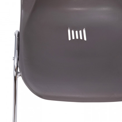 BLNK HERCULES Series Ergonomic Shell Stack Chair - Gray/Chrome, 18"H Seat
