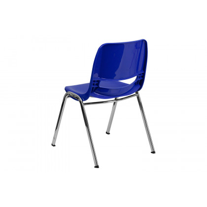 BLNK HERCULES Series Ergonomic Shell Stack Chair - Navy/Chrome, 18"H Seat