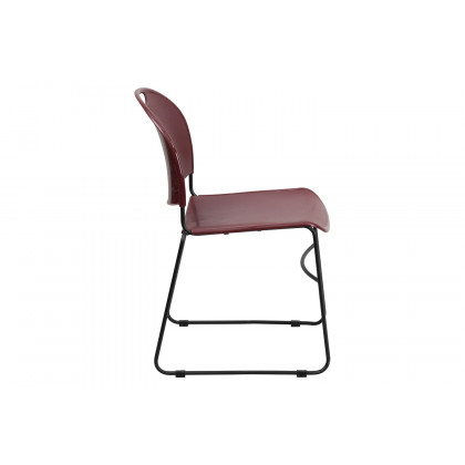 BLNK HERCULES Series Ultra-Compact Stack Chair with Black Powder Coated Frame - Burgundy