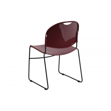 BLNK HERCULES Series Ultra-Compact Stack Chair with Black Powder Coated Frame - Burgundy