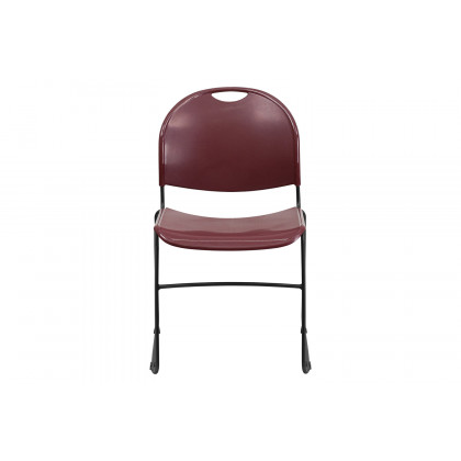 BLNK HERCULES Series Ultra-Compact Stack Chair with Black Powder Coated Frame - Burgundy