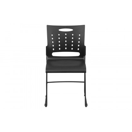 BLNK HERCULES Series Sled Base Stack Chair with Air-Vent Back - Black