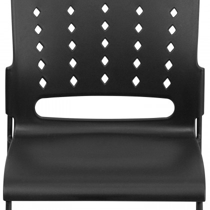 BLNK HERCULES Series Sled Base Stack Chair with Air-Vent Back - Black