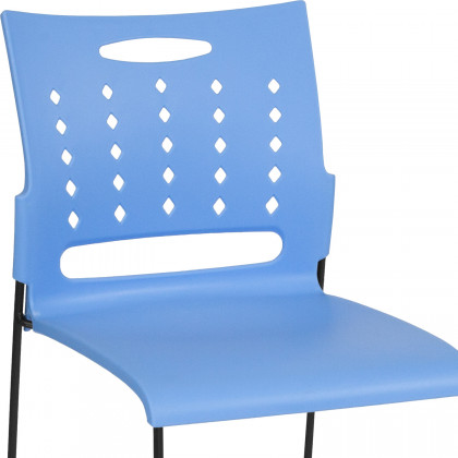 BLNK HERCULES Series Sled Base Stack Chair with Air-Vent Back - Blue