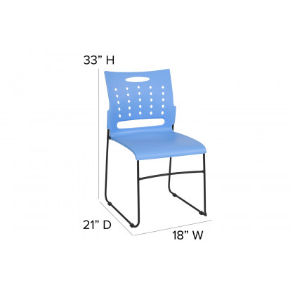 BLNK HERCULES Series Sled Base Stack Chair with Air-Vent Back - Blue