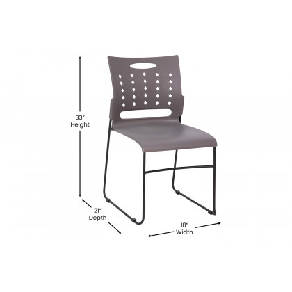 BLNK HERCULES Series Sled Base Stack Chair with Air-Vent Back - Gray