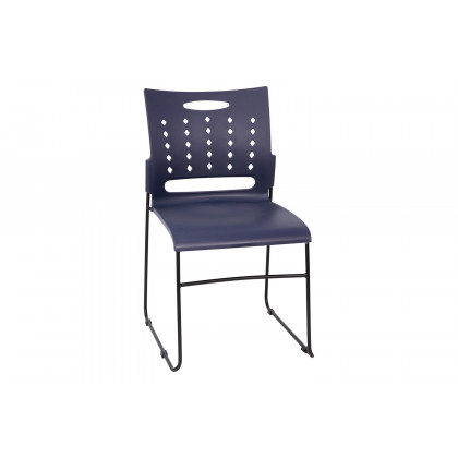 BLNK HERCULES Series Sled Base Stack Chair with Air-Vent Back - Navy