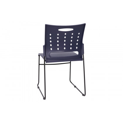 BLNK HERCULES Series Sled Base Stack Chair with Air-Vent Back - Navy