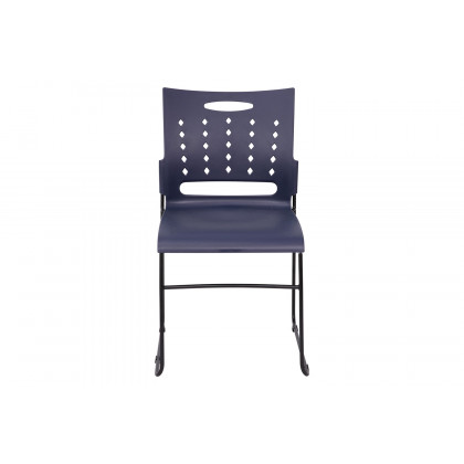 BLNK HERCULES Series Sled Base Stack Chair with Air-Vent Back - Navy