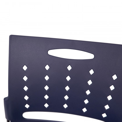 BLNK HERCULES Series Sled Base Stack Chair with Air-Vent Back - Navy