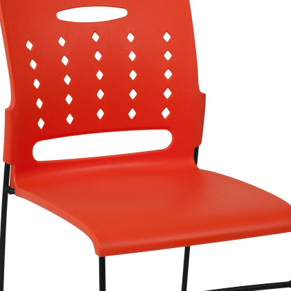 BLNK HERCULES Series Sled Base Stack Chair with Air-Vent Back - Orange
