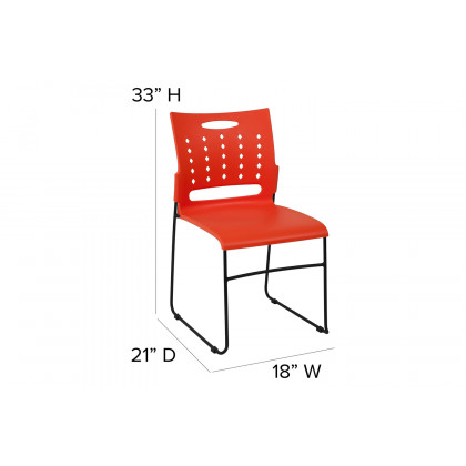 BLNK HERCULES Series Sled Base Stack Chair with Air-Vent Back - Orange
