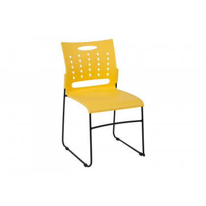 BLNK HERCULES Series Sled Base Stack Chair with Air-Vent Back - Yellow