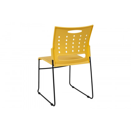 BLNK HERCULES Series Sled Base Stack Chair with Air-Vent Back - Yellow