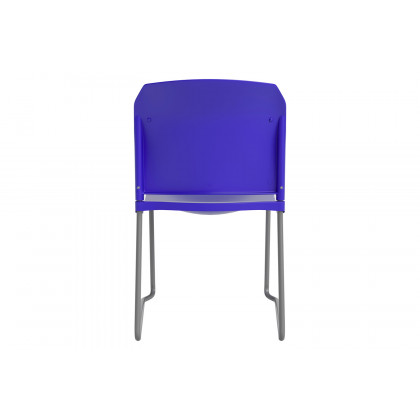 BLNK HERCULES Series Full Back Contoured Stack Chair with Gray Powder Coated Sled Base - Blue