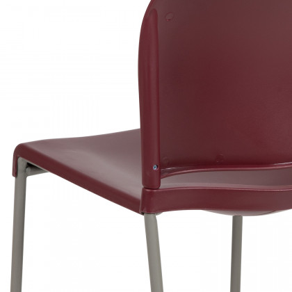 BLNK HERCULES Series Full Back Contoured Stack Chair with Gray Powder Coated Sled Base - Burgundy