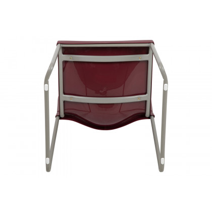 BLNK HERCULES Series Full Back Contoured Stack Chair with Gray Powder Coated Sled Base - Burgundy