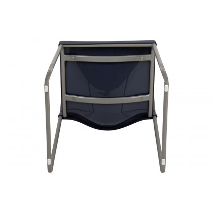 BLNK HERCULES Series Full Back Contoured Stack Chair with Gray Powder Coated Sled Base - Navy