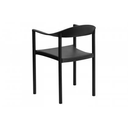 BLNK HERCULES Series Plastic Cafe Stack Chair - Black