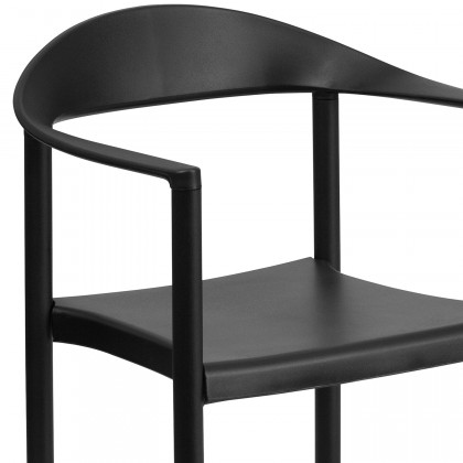 BLNK HERCULES Series Plastic Cafe Stack Chair - Black
