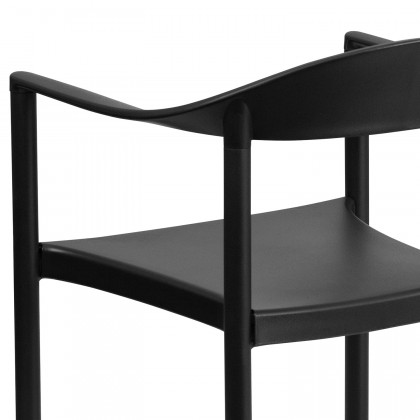 BLNK HERCULES Series Plastic Cafe Stack Chair - Black