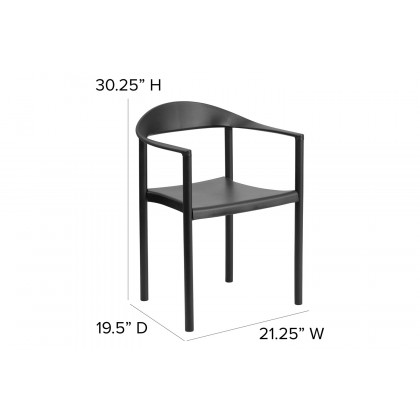BLNK HERCULES Series Plastic Cafe Stack Chair - Black