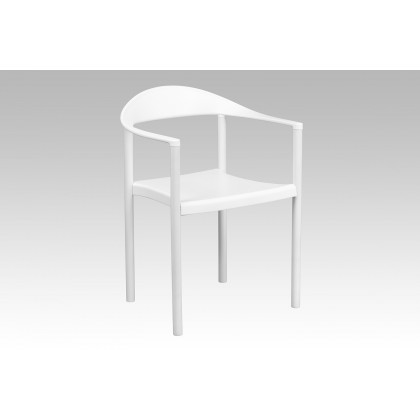 BLNK HERCULES Series Plastic Cafe Stack Chair - White