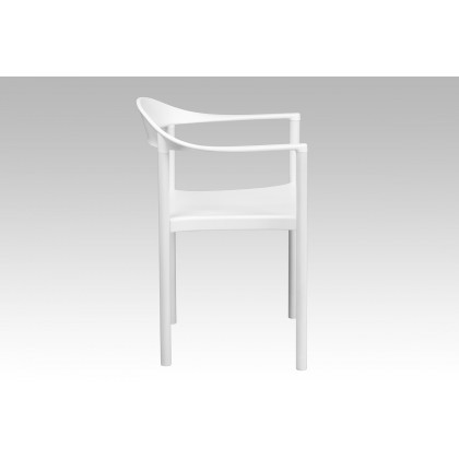 BLNK HERCULES Series Plastic Cafe Stack Chair - White