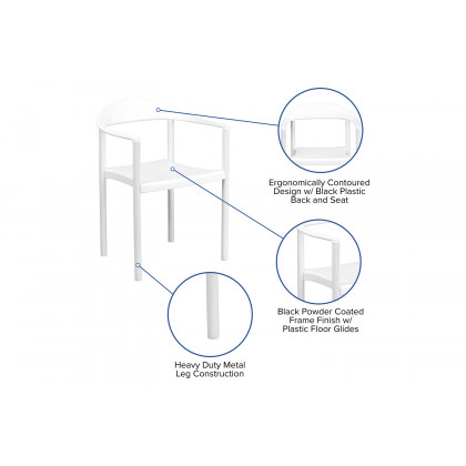 BLNK HERCULES Series Plastic Cafe Stack Chair - White
