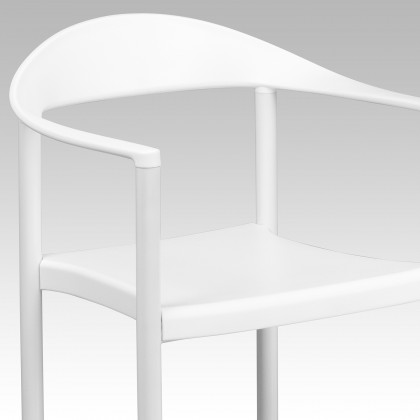 BLNK HERCULES Series Plastic Cafe Stack Chair - White