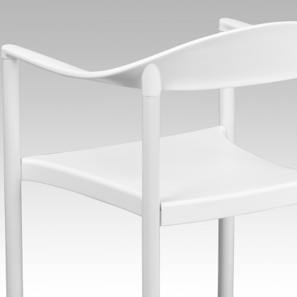 BLNK HERCULES Series Plastic Cafe Stack Chair - White
