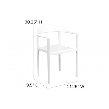 BLNK HERCULES Series Plastic Cafe Stack Chair - White