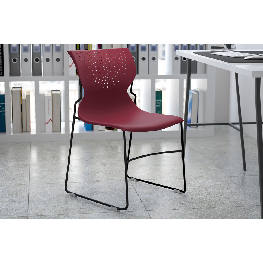 BLNK - HERCULES Series Full Back Stack Chair with Gray Powder Coated Frame