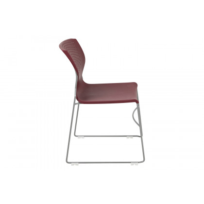 BLNK HERCULES Series Full Back Stack Chair with Gray Powder Coated Frame - Burgundy