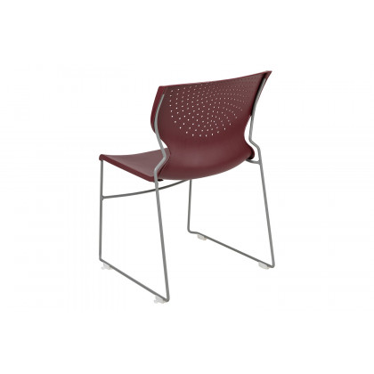 BLNK HERCULES Series Full Back Stack Chair with Gray Powder Coated Frame - Burgundy