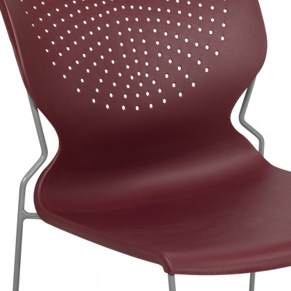 BLNK HERCULES Series Full Back Stack Chair with Gray Powder Coated Frame - Burgundy
