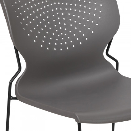 BLNK HERCULES Series Full Back Stack Chair with Powder Coated Frame - Gray
