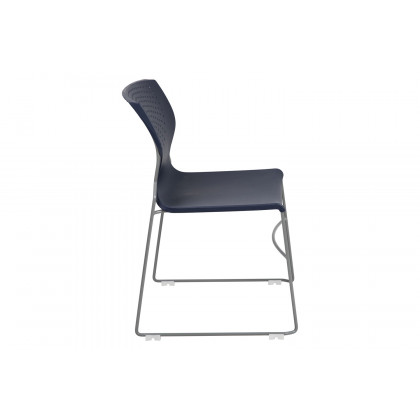 BLNK HERCULES Series Full Back Stack Chair with Gray Powder Coated Frame - Navy