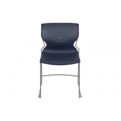 BLNK HERCULES Series Full Back Stack Chair with Gray Powder Coated Frame - Navy