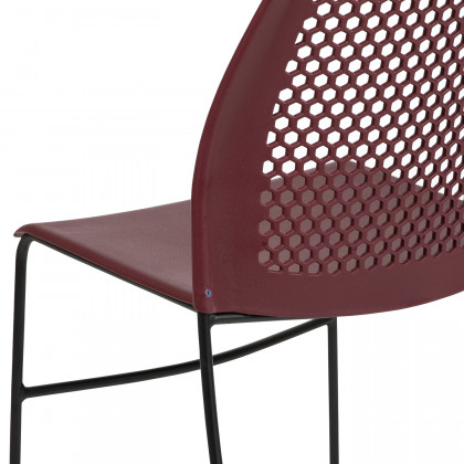 BLNK HERCULES Series Stack Chair with Air-Vent Back and Black Powder Coated Sled Base - Burgundy