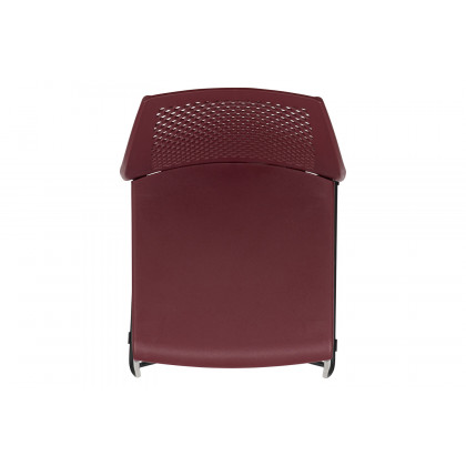 BLNK HERCULES Series Stack Chair with Air-Vent Back and Black Powder Coated Sled Base - Burgundy