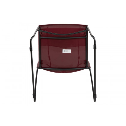 BLNK HERCULES Series Stack Chair with Air-Vent Back and Black Powder Coated Sled Base - Burgundy