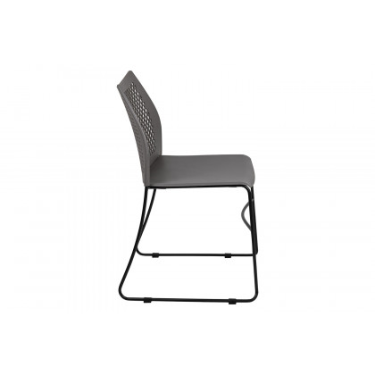 BLNK HERCULES Series Stack Chair with Air-Vent Back and Black Powder Coated Sled Base - Gray