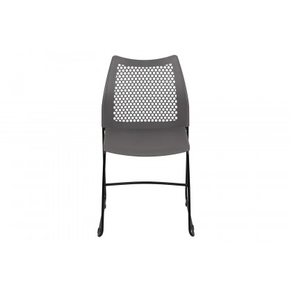 BLNK HERCULES Series Stack Chair with Air-Vent Back and Black Powder Coated Sled Base - Gray