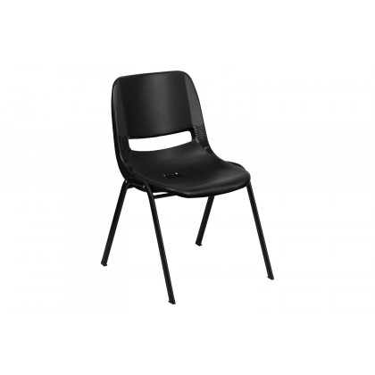 BLNK HERCULES Series Ergonomic Shell Stack Chair - Black, 17,75"H Seat