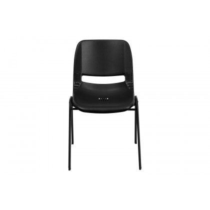 BLNK HERCULES Series Ergonomic Shell Stack Chair - Black, 17,75"H Seat