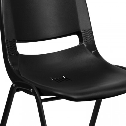 BLNK HERCULES Series Ergonomic Shell Stack Chair - Black, 17,75"H Seat